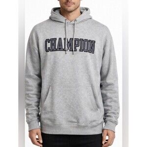 Y2K Champion Mens Grey Spell Out Hoodie Size 2XL